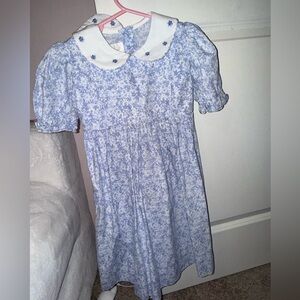 Strasburg Blue Floral Kids Casual Dress